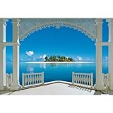 Buy (100x144) A Perfect Day Balcony Huge Wall Mural Art Print Poster by Poster Revolution