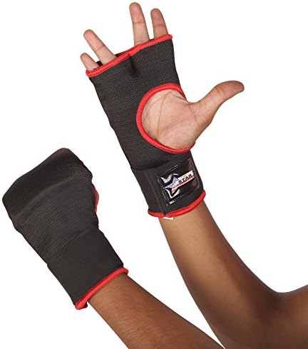 Boxing Inner Gloves Long Strap Hand Wraps Padded Bandages Inner Gloves black
