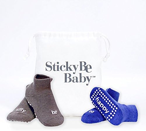 Sticky Be Grip Socks for Toddler Boys (Be Silly/Be Happy)