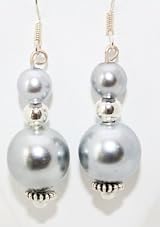 Grey Glass Pearl Earring