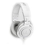 Audio Technica ATH-M50WH Professional Studio Monitor Headphones with Coiled Cable (White)