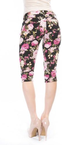 Charming Girl Women's Junior Sexy Denim Jeans Floral Print Skinny Pants -7