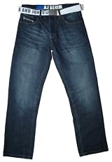 Smith & Jones men's luccio regular fit dark wash belt jean