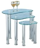Cara Clear Glass and Chrome Nest of Tables 41PZxuu89SL. SL160