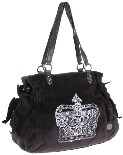 Juicy Couture Crown Velour Ms Daydreamer Handbag Steel Gray