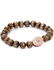 Borgioni Evil Eye and Sanskrit Yak bone Beaded Bracelet