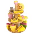 Play Food : Wooden Play Cake Stand and Cakes [Toy]