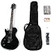 SX GG1K LH BK Left Handed Black Electric Guitar Package w/Amp Carry Bag, Strap and Instructional DVD