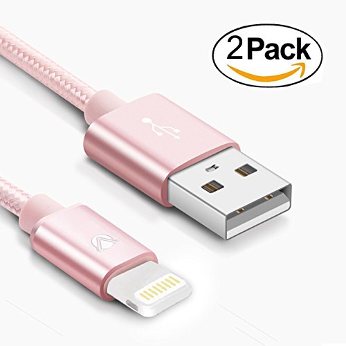 Apple Lightning Cable, iPhone Cable,Valkit 3.3 Feet iPhone Date Sync and Charge Lightning USB Cord Cable Adapter for iPhone 5 / 5SE, 6 / 6 plus, 6s / 6s plus, iPad mini, iPad air, Air2, iPad pro, Gold