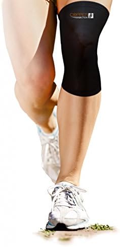Copper Action - Best Copper Infused Recovery Compression Knee Sleeve for Men & Women. For Use in Strength Training Workouts, Knee Support Injury Recovery. Arthritis Pain Relief, Ideal Light Compression Weight Lifting Knee Pads. Copper Has Antibacterial and Anti Odour Properties.