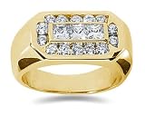 1.51 ctw Men's Diamond Ring in 14K Yellow Gold
