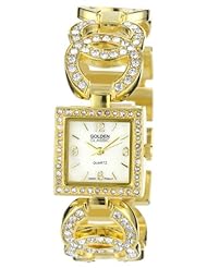Golden Classic Womens 2281-Gold "Simply Inspired" Classic Rhinestone Interlocking Circles Watch