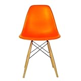 E-comfort DSW シェルサイドチェア ウッドベース オレンジ CHER01OR 24151
