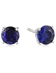 Sterling Silver 6mm Round Sapphire Earrings