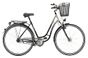 Texo Fahrrad 26 (559 mm) Tourensport Damen 1-Gang Rücktrittbremsnabe, gefedert mit Nabendynamo und Korb, tiefschwarz LF silk, 45 cm