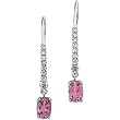 14K White Gold Pink Tourmaline and Diamond Earrings