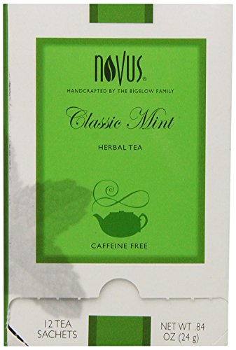 Novus Classic Mint Herbal Tea, Caffeine Free, 12 Count Tea Bags