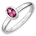 Sterling Silver Stackable Expressions Oval Pink Tourmaline Ring - Size 10 - JewelryWeb