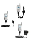 Deluxe Kit for the Samsung SPH-A620 includes a USB cable with Car and Wall Charger - Gomadic Brand w/ TipExchange Technology