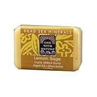 One With Nature Dead Sea Mineral Soap, Lemon Sage, 7-Ounces