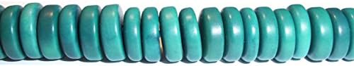 Tagua Nut Rondelle Beads Turquoise 12mm Package of 20 Beads