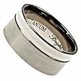 Titanium Ring w/ combination of matte and shiny polish - Comfort Fit - Width: 10mm