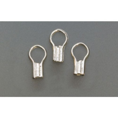 Silver Plated Ez Crimp End Cord Fasteners, Pack 