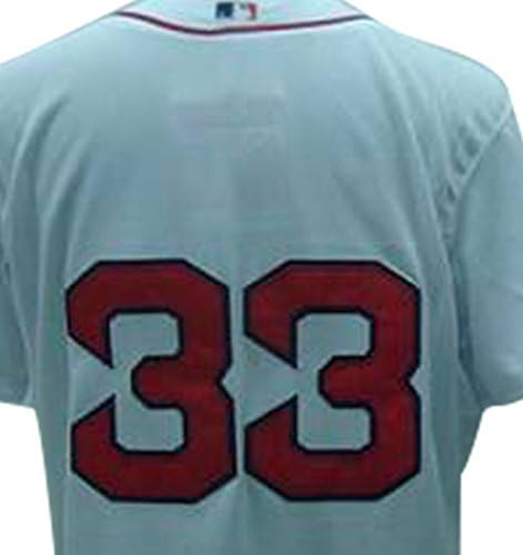 Boston Red Sox 33 Varitek C Patch Customized White men`s Jerseys SIZE XXL