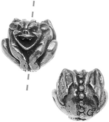 Green Girl Studios Focal Bead, 15.5mm Gargoyle, 1 Piece, Pewter