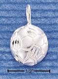 .925 Sterling Silver Satin Soccer Ball Charm by SilverChicks