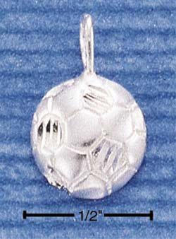 .925 Sterling Silver Satin Soccer Ball Charm by SilverChicks