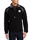 NFL Men's Pittsburgh Steelers Determination II Long Sleeve Lightweight Performance Full Zip Jacket (Black/Storm Gray, X-Large)