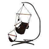 Hammaka Hammocks Suelo Stand/Wood Chair Combo Black Hammaka Hammocks Suelo Stand/Wood Chair Combo - Black