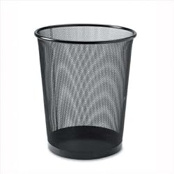 SPR52770 - Round Waste Bin, Steel Mesh, 11-7/10x11-7/10x14, Black