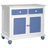 Buffet Table in White  Bahama Blue