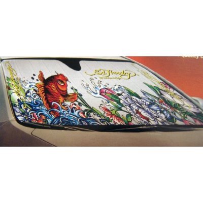 Jumbo Size Car Window Sun Shade - Ed Hardy Merchandise - Koi Fish