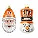 Cincinnati Bengals Santa Cap and Top Hat Snowman Ornaments