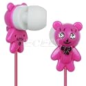 Ecell - PINK BEAR RHINESTONE IN EAR EARPHONE FOR SONY WALKMAN, CREATIVE ZEN, APPLE iPAD, SAMSUNG MP3, iPHONE 3G 3GS, ARCHOS MP3, SANDISK MP3