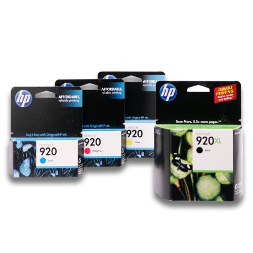 Genuine HP 920XL Black + 920 Regular Capacity Cyan, Magenta, Yellow