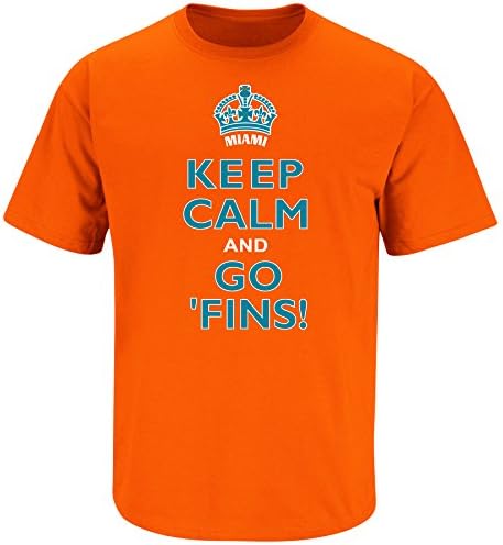 Miami Dolphins Fan Keep Calm and Go 'FINS T-Shirt (Medium)
