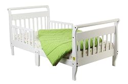Dream On Me Classic Sleigh Toddler Bed, White