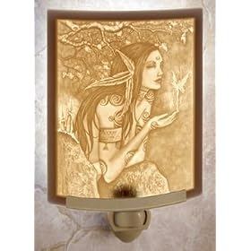 Autumn Magic - Amy Brown Art- Porcelain Curved Lithophane Night Light