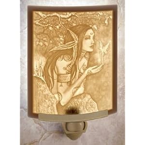 Autumn Magic - Amy Brown Art- Porcelain Curved Lithophane Night Light by 