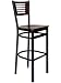 Espy Metal Frame Barstool w/ Mahogany Slotted Wood Back and Seat