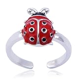 Sterling Silver Ladybug Adjustable Toe Ring