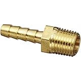 Anderson Metals 57001 Brass Hose Fitting, Adapter, 1/4" Barb x 1/4" NPT Male Pipe