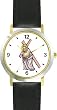 Jesus Christ Carrying Cross Christian Theme - WATCHBUDDY&reg; DELUXE TWO-TONE THEME WATCH - Arabic Numbers - Black Leather Strap-Children's Size-Small ( Boy's Size & Girl's Size )