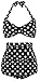 Angerella Womens Swimwear Vintage Polka Dot High Waisted Swimsuits Bathing Suits Black US6-8=Tag Size L
