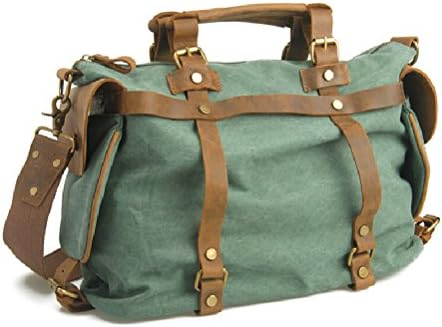Nasis Canvas Business Leisure Shoulder Bag/ Messager Bag/ Briefcase High Capacity Tote Bag Handbag Travel Bag (Small) AL4012 (green)