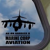AV 8B Harrier II Marines USMC Black Decal Window Sticker 